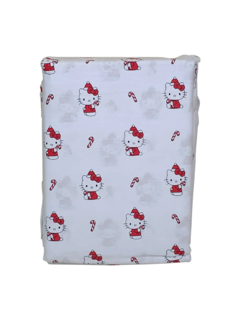Hello Kitty & Friends Queen Sheet Set 100% Cotton Holiday Candy Canes Christmas